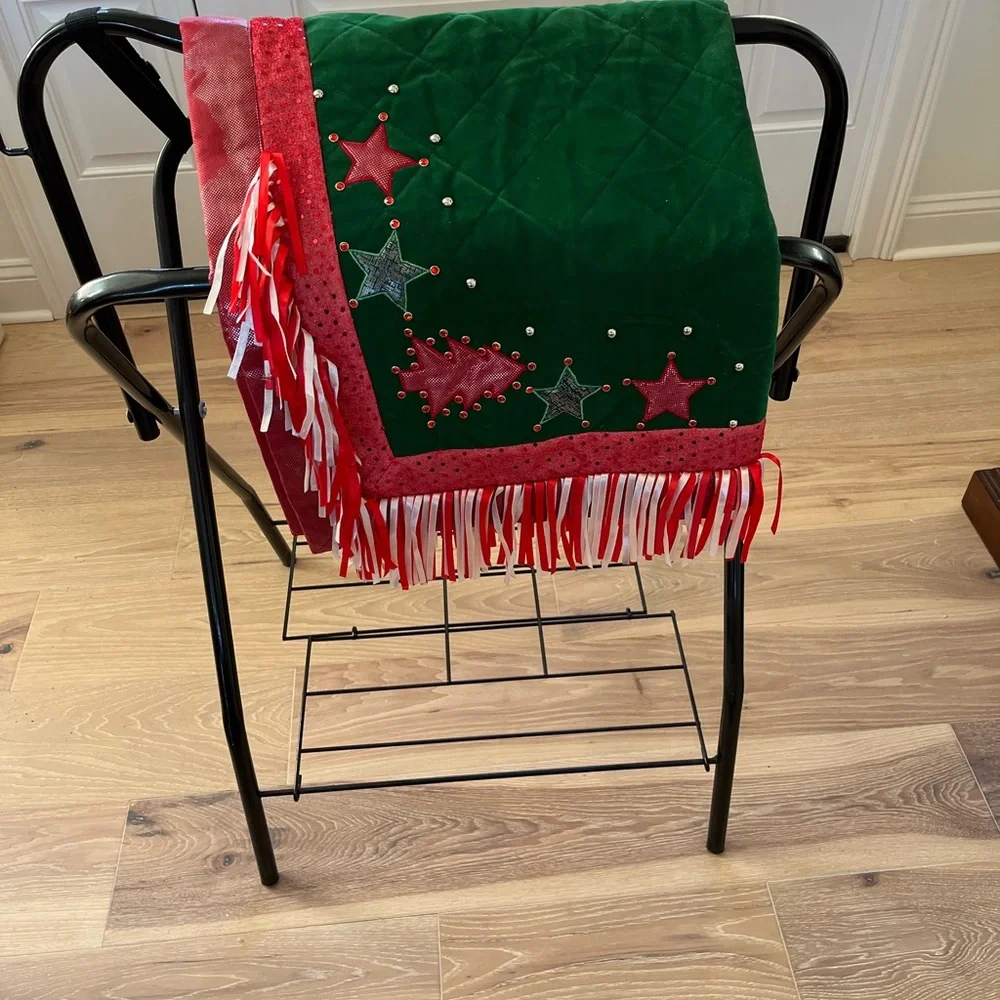 New custom made holiday horse blanket red and green or black and red other side